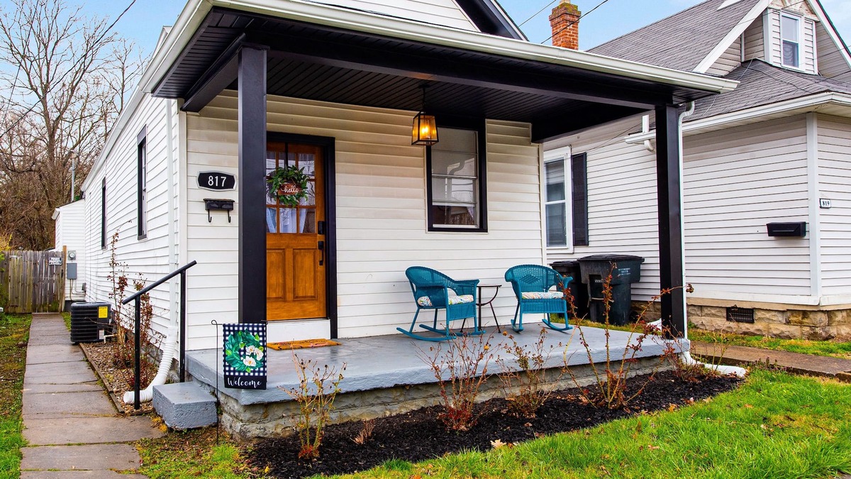 New Albany House | Dog-friendly 1920s charmer with bohemian finishes, firepit, central air, and W/D