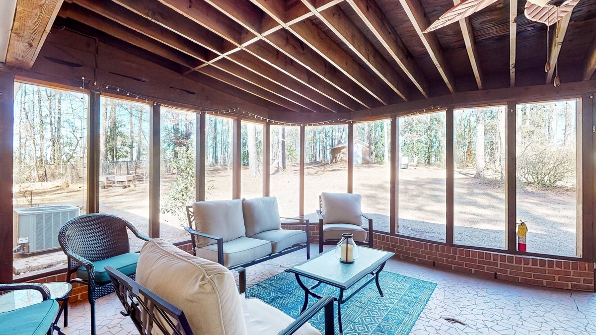 Macon House | Dog-friendly charmer with large yard, sunroom, game room, grill, AC, & W/D