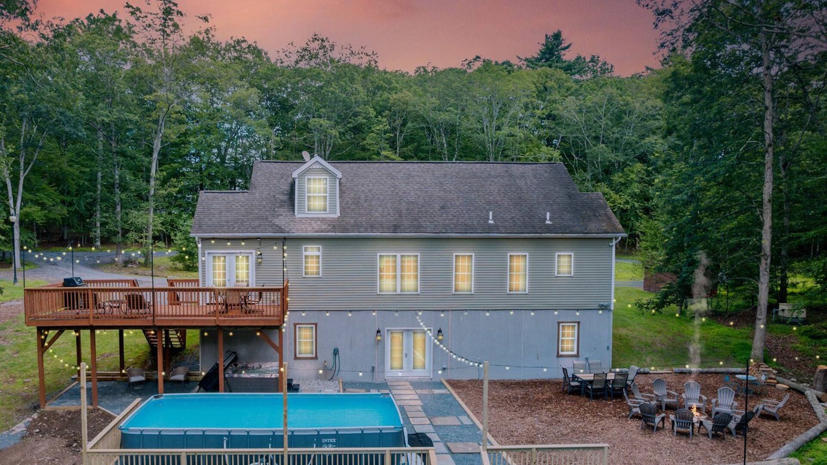 East Stroudsburg House | Dog Friendly Farmhouse w/Pool, Hot Tub, Fire Pit