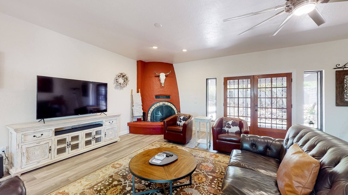 Tucson Estates House | Dog-friendly home with lovely desert views, fenced yard, patio & fireplace