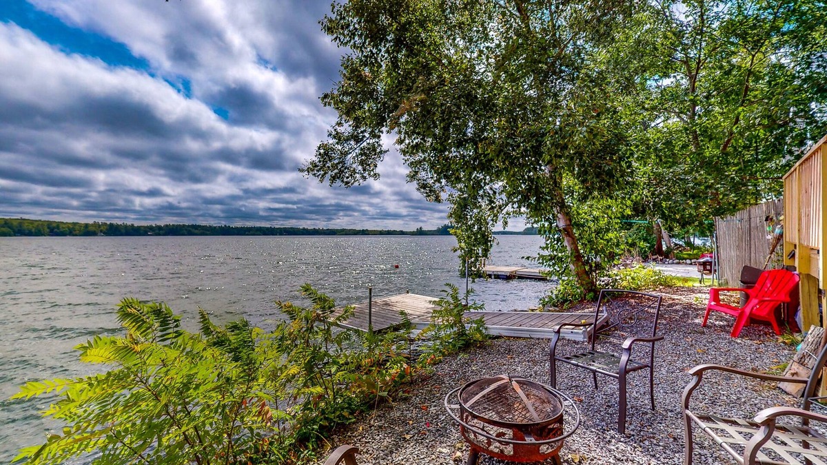 Augusta House | Dog-friendly lakefront home with dock, fireplace, firepit, lake views, & 1 kayak