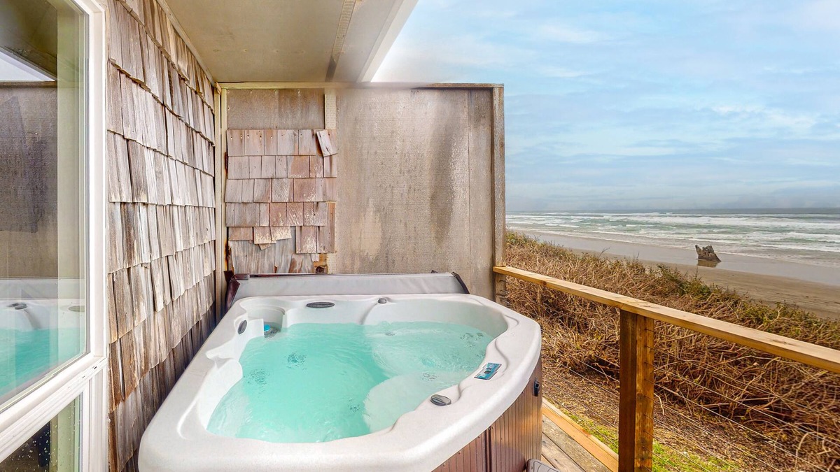 Edgewater Shores Cottage | Dog-friendly oceanfront home with private hot tub & amazing view - walk to beach