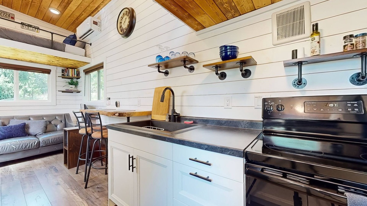 Mirrormont Apartment | Dog-friendly tiny home with a patio, full kitchen, & TV