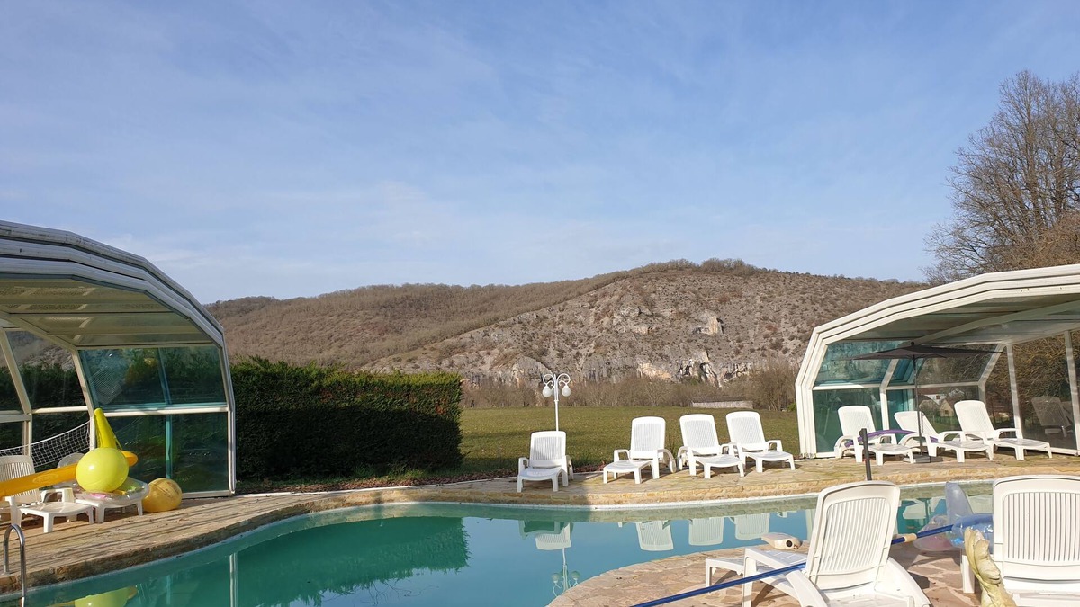 Lacave House | Domaine de Pech Marjac - large indoor swimming pool in the middle of the park