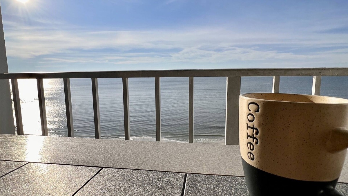 Orange Beach Condo | Don't wait! Best time of year for beautiful view of the sunrise off the balcony!