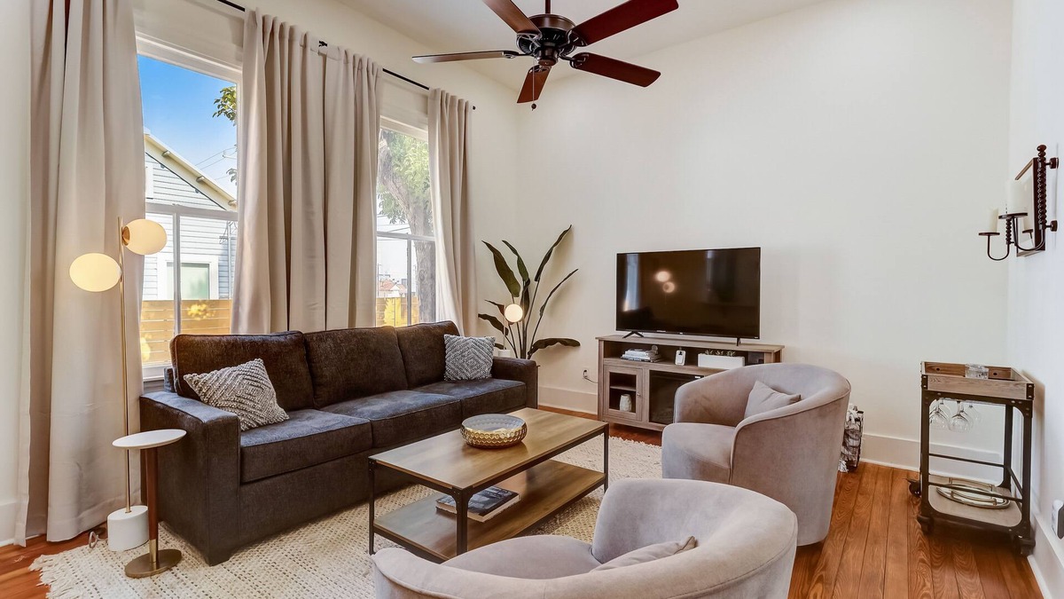 Near East Side House | Downtown home with enclosed backyard, deck, streaming, washer/dryer, central AC