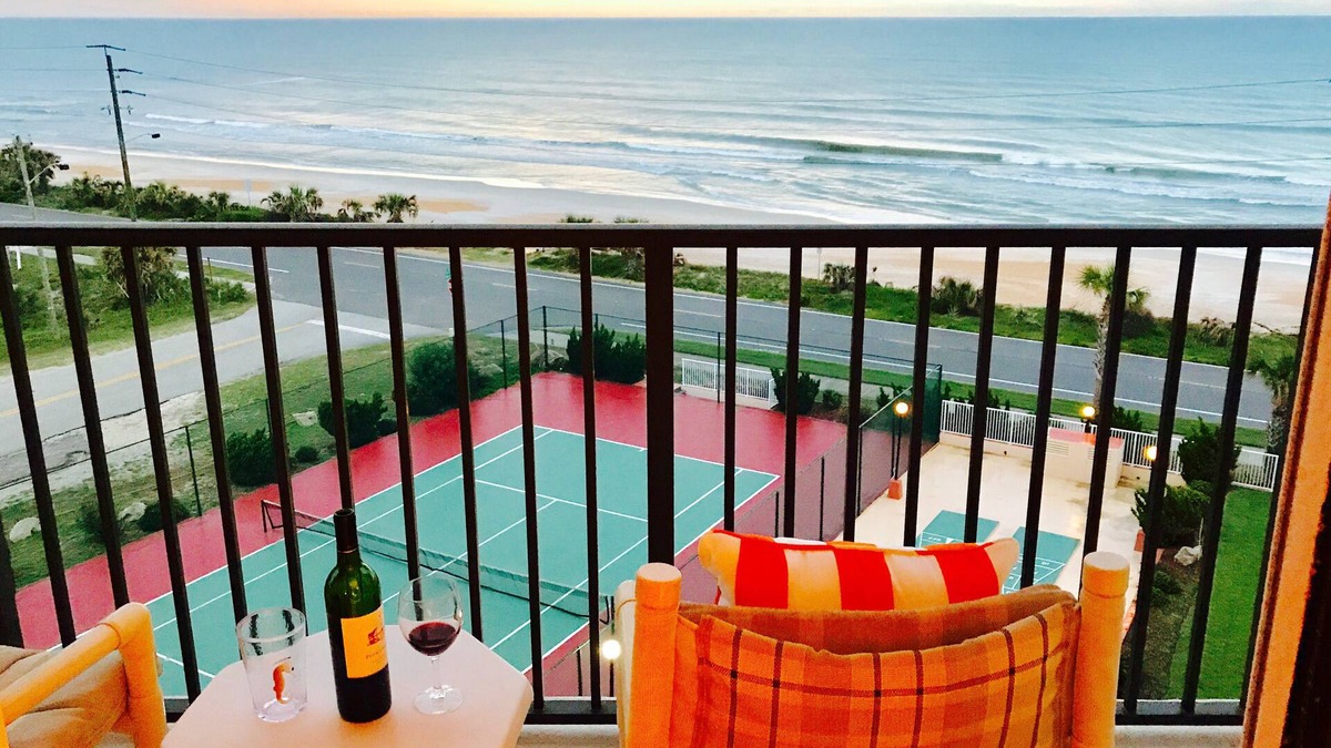 Flagler Beach Condo | Dramatic 6th floor ocean views from all rooms, easy beach access, heated pool