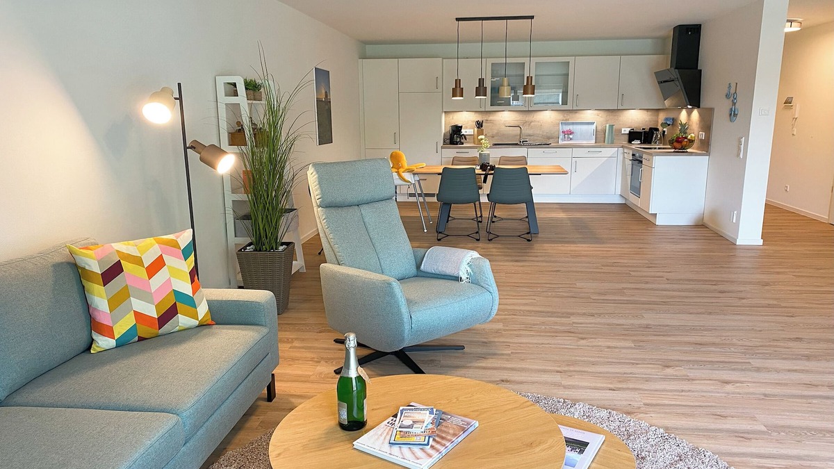 Tossens Apartment | Dune magic - Sauna. Balcony. Comfort.