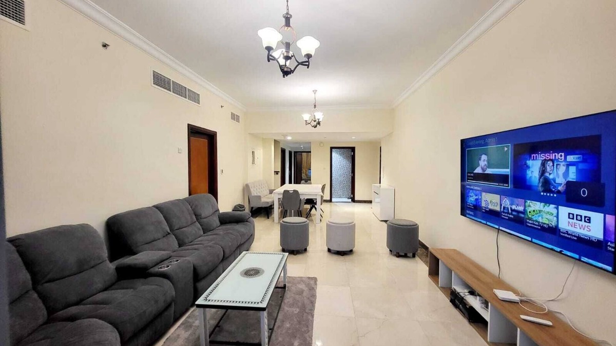 Rumailah Apartment | Duplex Spacious 4-bedroom sunset sea views apartment with swimming pool.