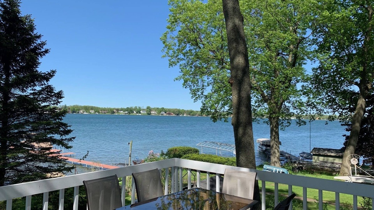 Edwardsburg Cottage | EAGLE LAKE FRONT with best views of the lake and sandy beach.