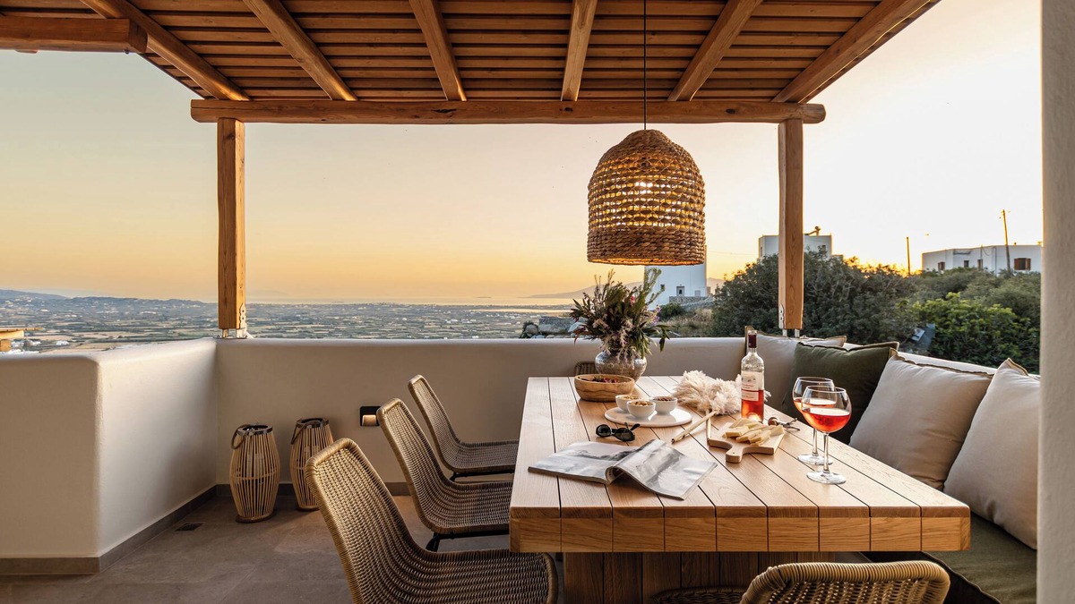 Naxos Town Villa | Eartha Horizon 3BR Villa with Panoramic Sea Sunset View