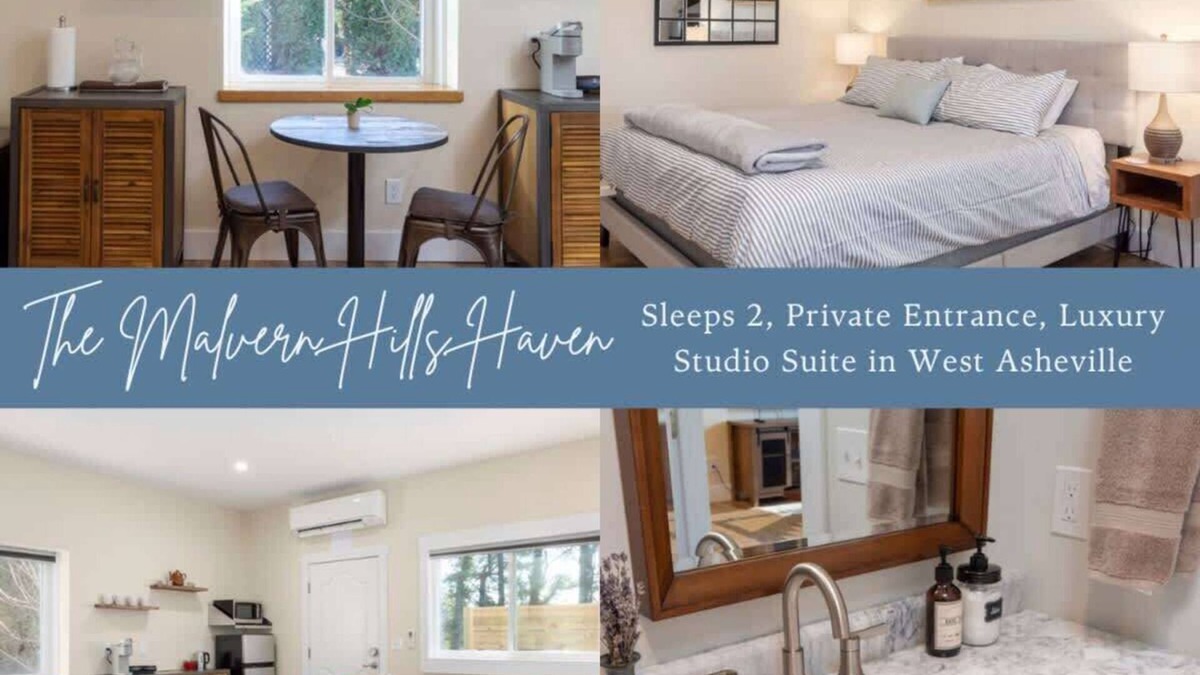 Malvern Hills House | Eco-Luxury Studio King Bed West AVL Biltmore