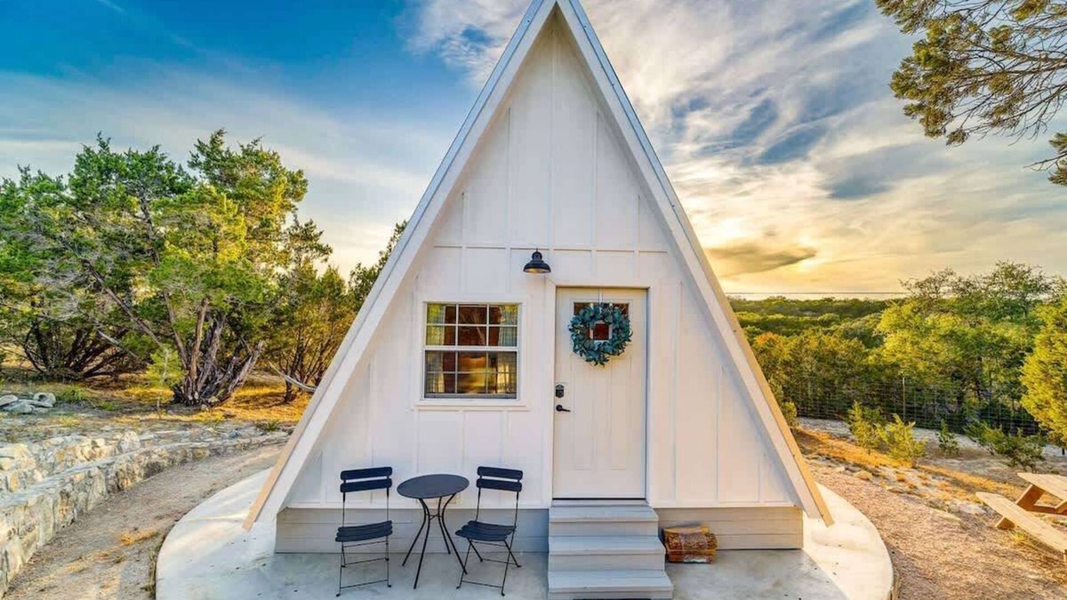 Dripping Springs Cabin | El Corazon | A-Frame Cabin + Fire Pit