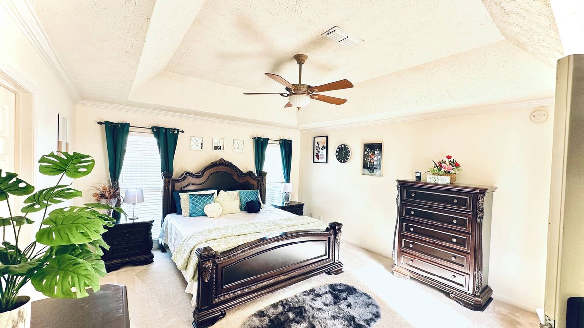 Gunter Afs House | Elegant Master Suite w/Walk-in Closet & Private Entry in Prime Location MGM!
