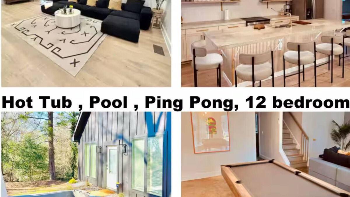 Peoplestown House | Elegant Modern Scandinavian Compound HOT TUB 12 bedrooms 6 bath Atlantan