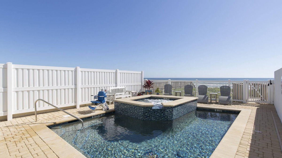South Padre Island House | Elegant Oceanfront Home with Private Pool, Hot Tub & Beach Boardwalk!