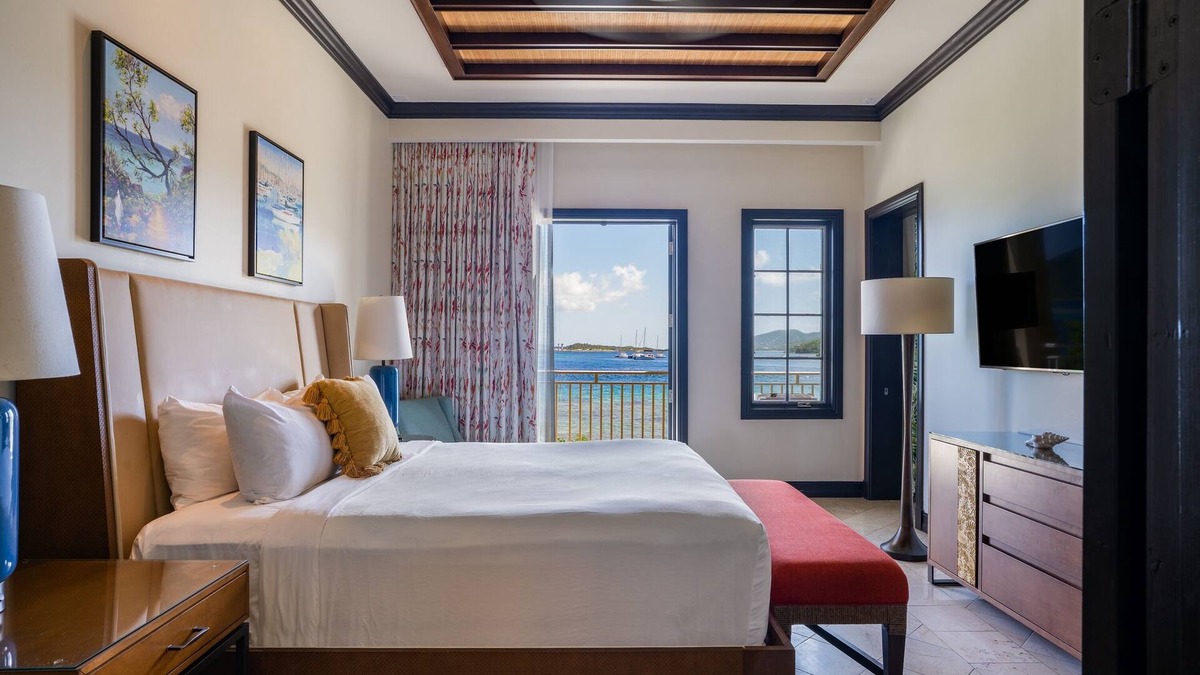 Scrub Island Apartment | Elegant Room with Balcony Ideal for Peaceful Beachside Island Escapes
