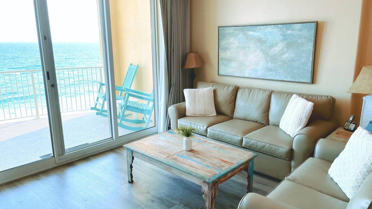 West Panama City Beach Condo | Emerald Isle 904 - Front row beach chair service included! Affordable rates!