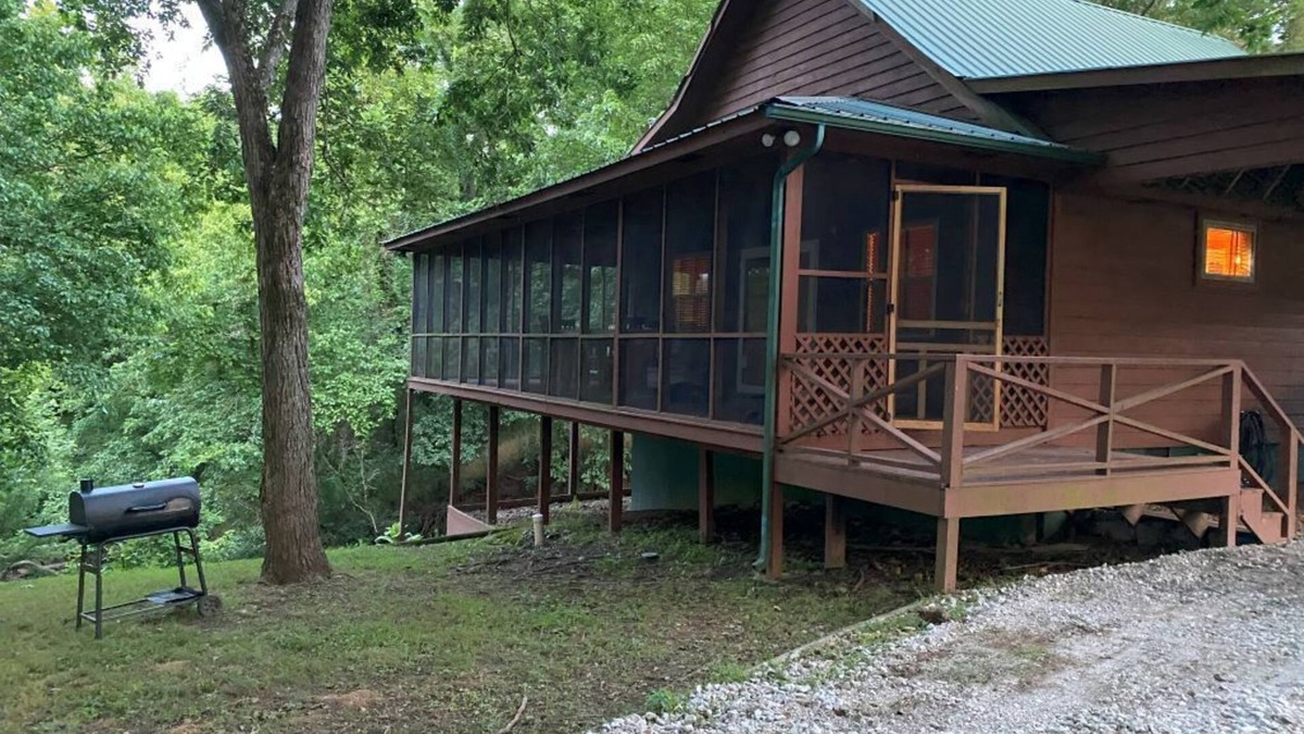 Pleasant Grove Cabin | Enjoy a warm fire! Fish in the lake or river, relax in the Outhouse Lounge