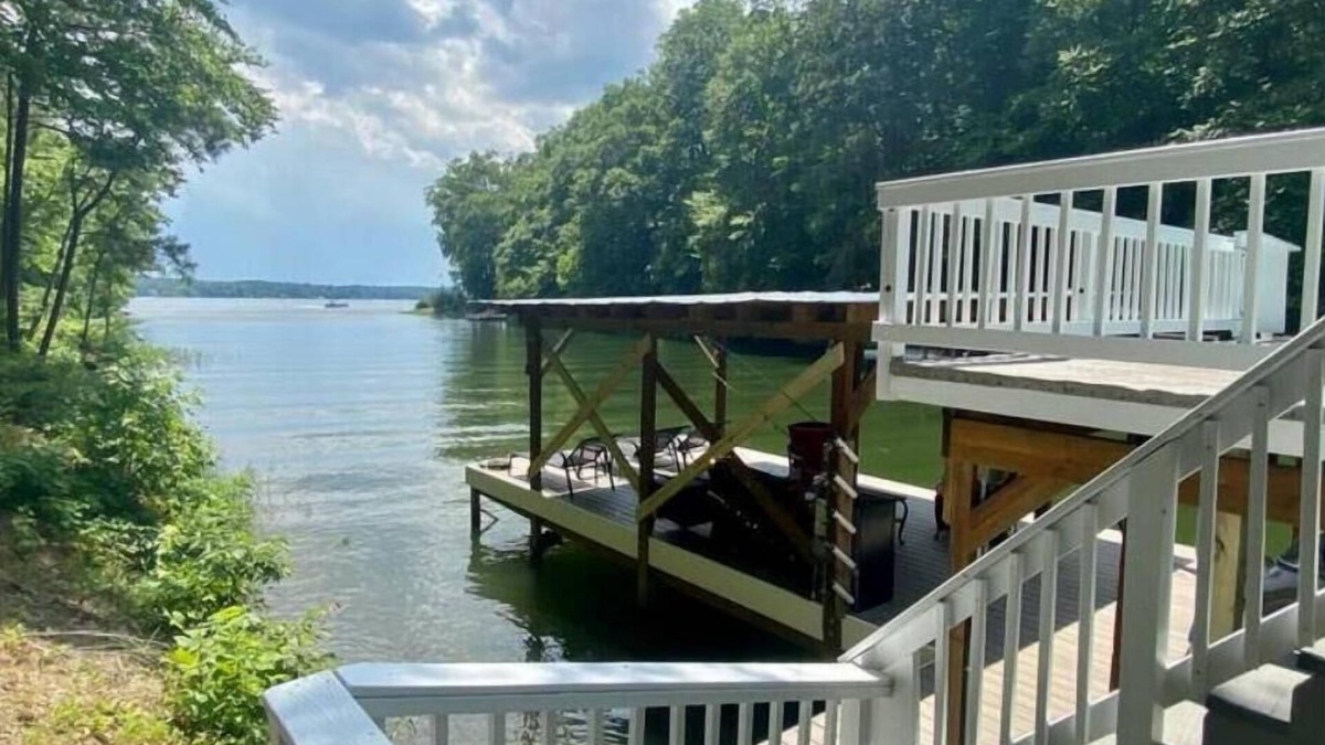 Littleton House | Enjoy Lake Gaston with our private dock and deep water. Available August 18-28