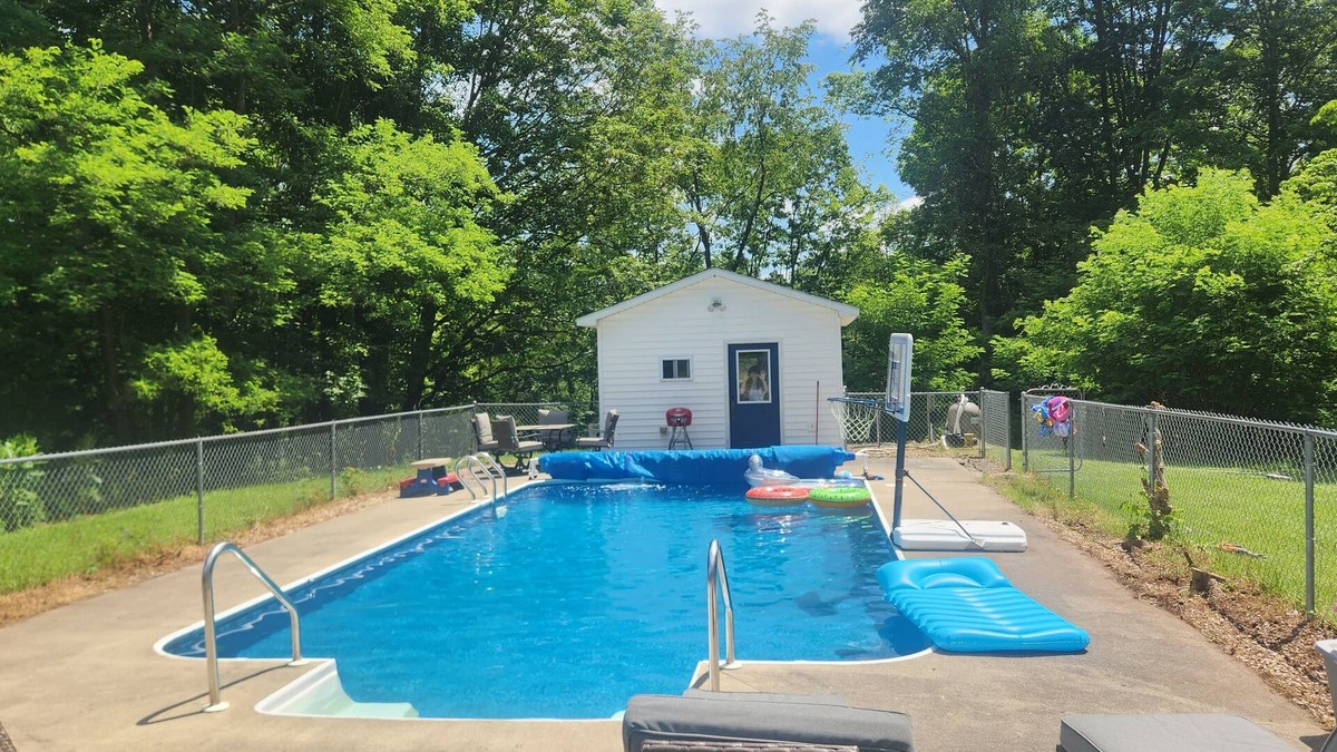 Unadilla House | Entire home with private pool and parking near Oneonta.