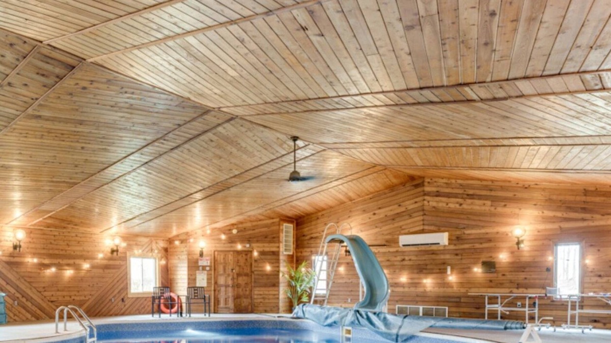 Bridgman House | Epic Indoor Pool w/slide & hot tub close to beach