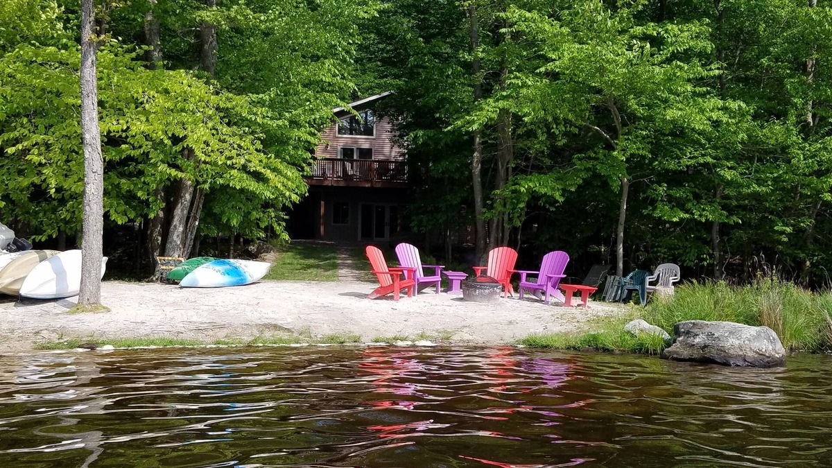 Gouldsboro House | Escape To The Poconos! Spacious 5 Bedroom ON THE LAKE - Boats, Gameroom, Hot Tub