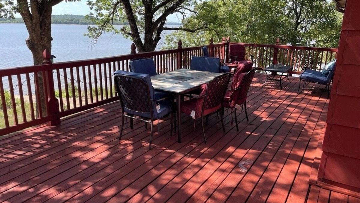 Checotah House | Eufaula Lake front access w/wraparound deck and spectacular views! Pet friendly!