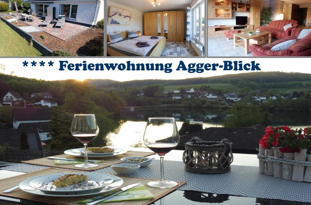 Gummersbach Apartment | Exklusive Ferienwohnung 'Agger-Blick' mit großer Seeblick-Terrasse & Sauna