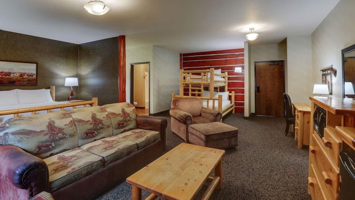 Sioux City Hotel | Expanded King Bunk Bed, Stoney Creek, Sofa Bed, Living Room | 2 Units