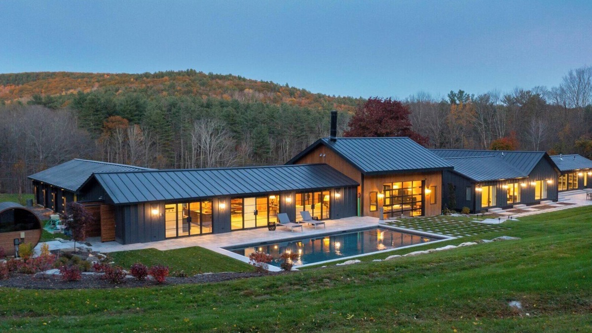 West Stockbridge House | Expansive Rustic and Modern Berkshires Estate on 66 Acres, Mountain Views,.
