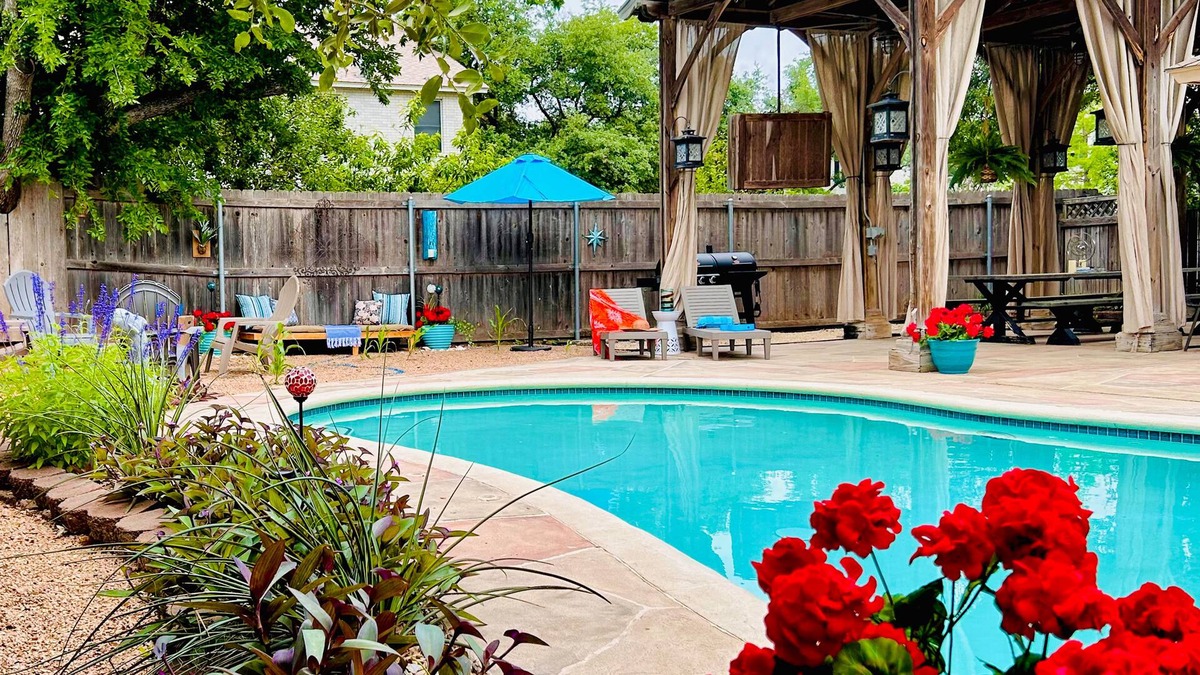 Cedar Park House | Exquisite dog-friendly home with fenced yard, pool, firepit, central AC, & W/D