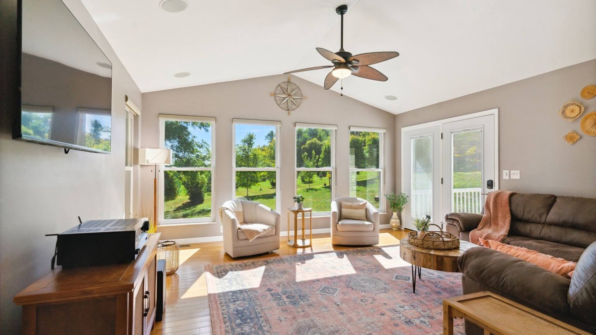Shiloh House | Family-friendly house with large deck & yard adjoining local Christmas tree farm
