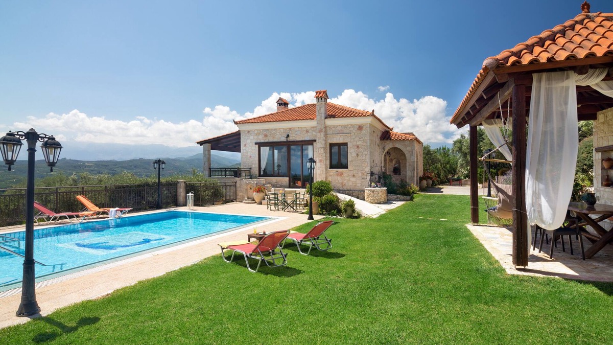 Polemarchi Villa | Family Villa Harmony Dreamhill w/Pool, Children Area, shaded BBQ & Ping Pong