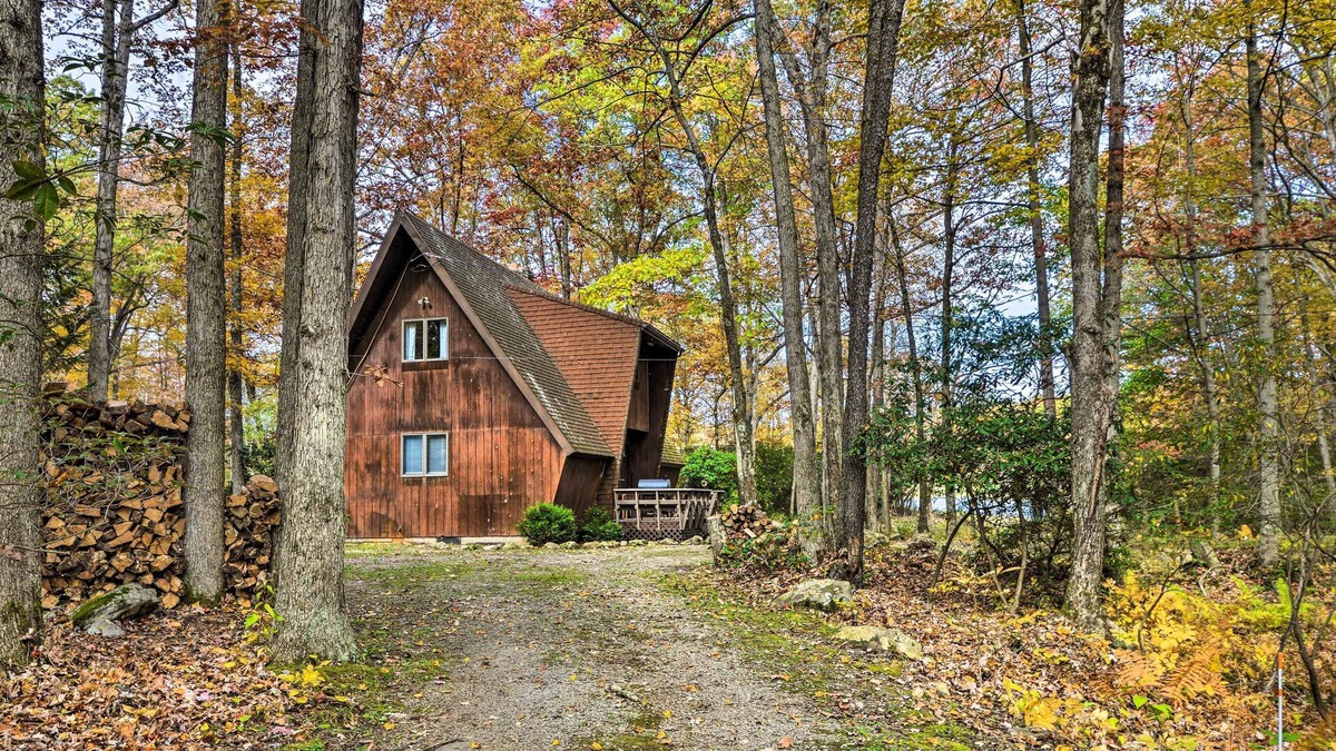 Farmington Cottage | Farmington A-Frame w/Lake Access & Fire Pit!