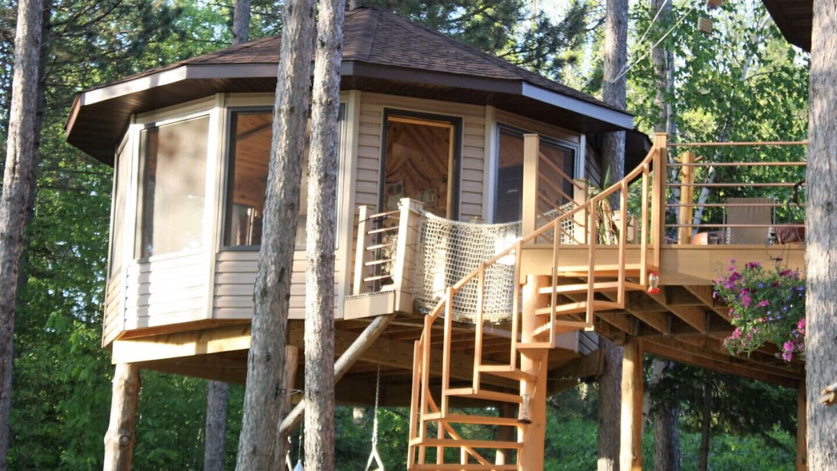 Squaw Lake House | Featured in Only in your state... Tree House Glamping