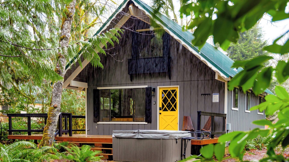 Baring Cabin | Fern Grove Cabin - Riverfront, Mountain views, Hot tub, Fire pit, Pet-friendly