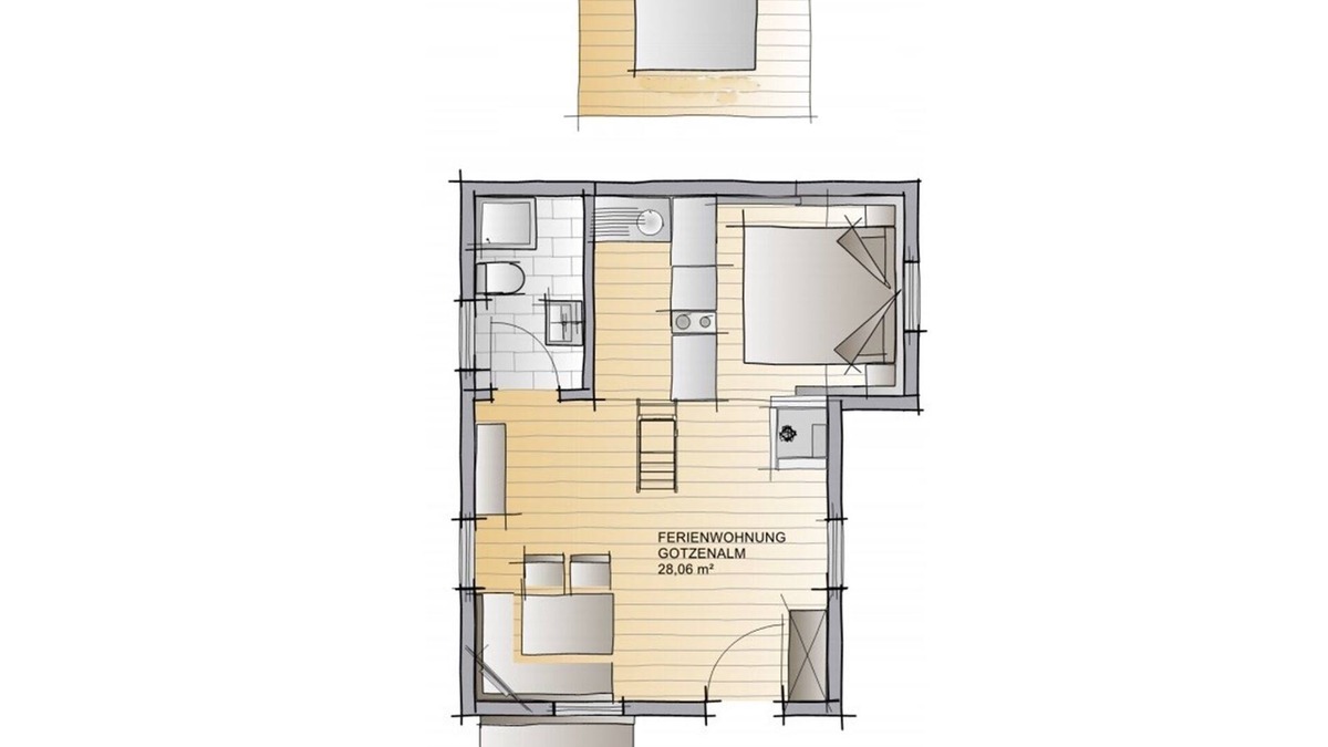 Konigssee Apartment | FeWo Gotzenalm/Almkaser, 2-4 Personen mit Wohn- und Schlafraum mit Holzofen