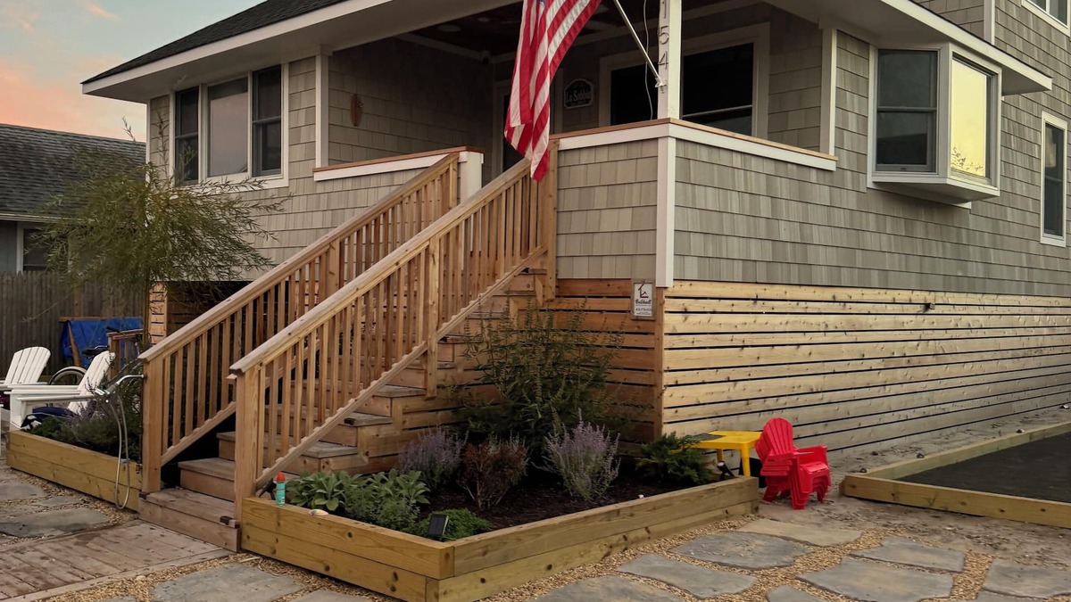 Ocean Beach House | Fire Island beach house with Heated Pool & Bocce Court