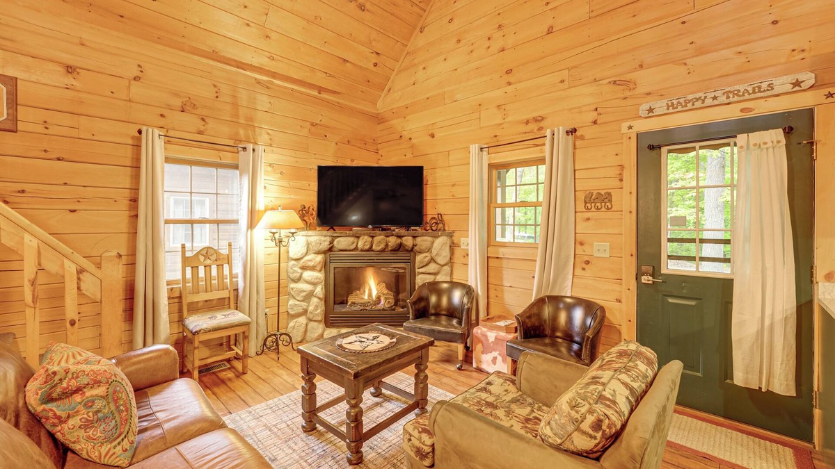 Oceana County Cabin | Fire Pit & Porch: Warm & Woodsy Rothbury Escape!