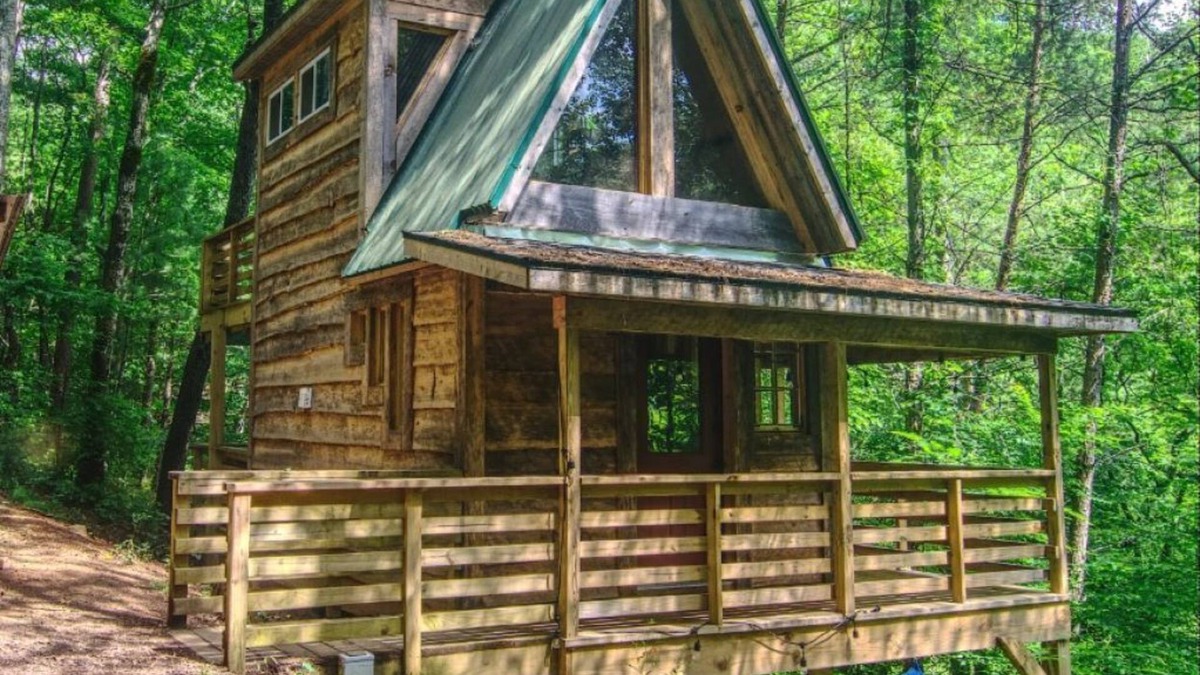 Suches Cabin | Firefly Bend Treehouse - View of the National Forest from Your Bed