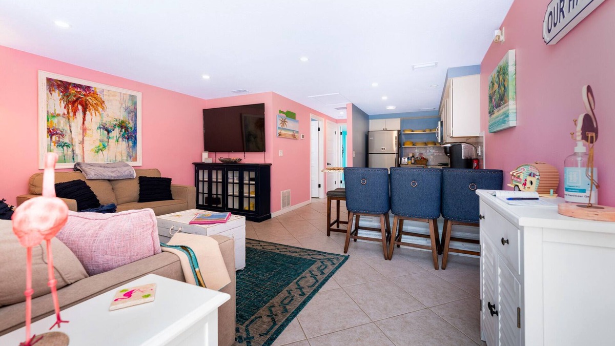 Englewood Villa | Flamingo's Nest at the Beach Shack. Just one block from the beach!
