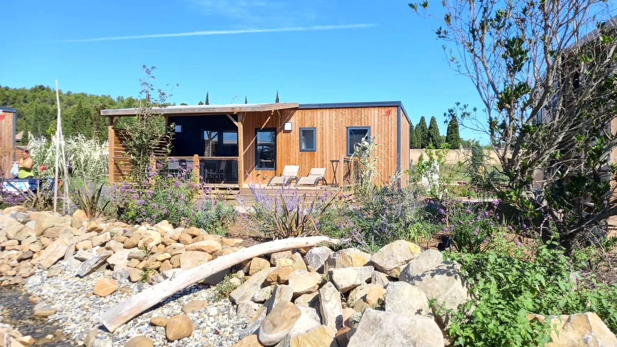 Bize-Minervois House | Flower Camping Olivigne * - Mobile home Premium 32 m2 3 bedrooms + terrace 21m2 + TV + LV + air conditioning + plancha 6 people