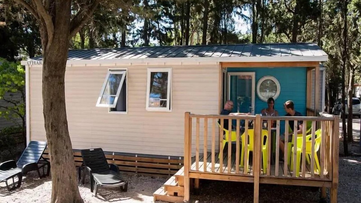 Millau House | Flower Camping Saint Lambert * - Mobile home Comfort 35m2 3 bedrooms - Integrated terrace 10m2 + TV + Clim 6 persons