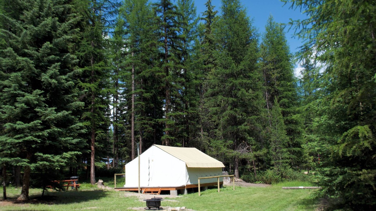 Trego RV Rental | Fortine Creek Campground - Glamping Tent
