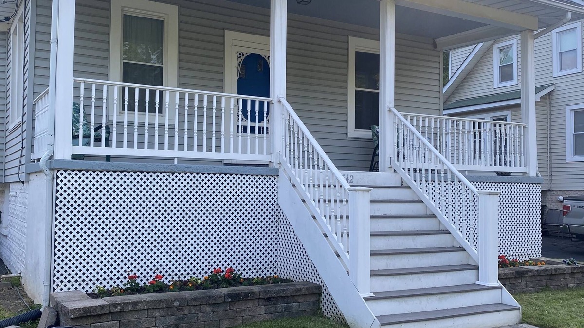Elkridge House | Four bedrooms, porch and parking! Pet-friendly with a large fenced yard.