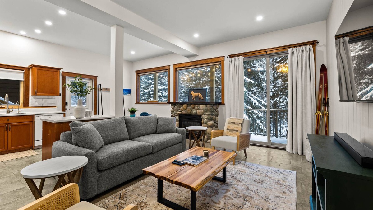 Sun Peaks Apartment | Fox Cub Creekside- Cozy Fireplace w/Hot Tub!
