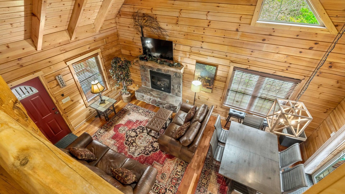 Logan Cabin | Frontier for Families-Secluded-Covered Hot Tub-Game Room-3 CoveredDecks-Fire Pit