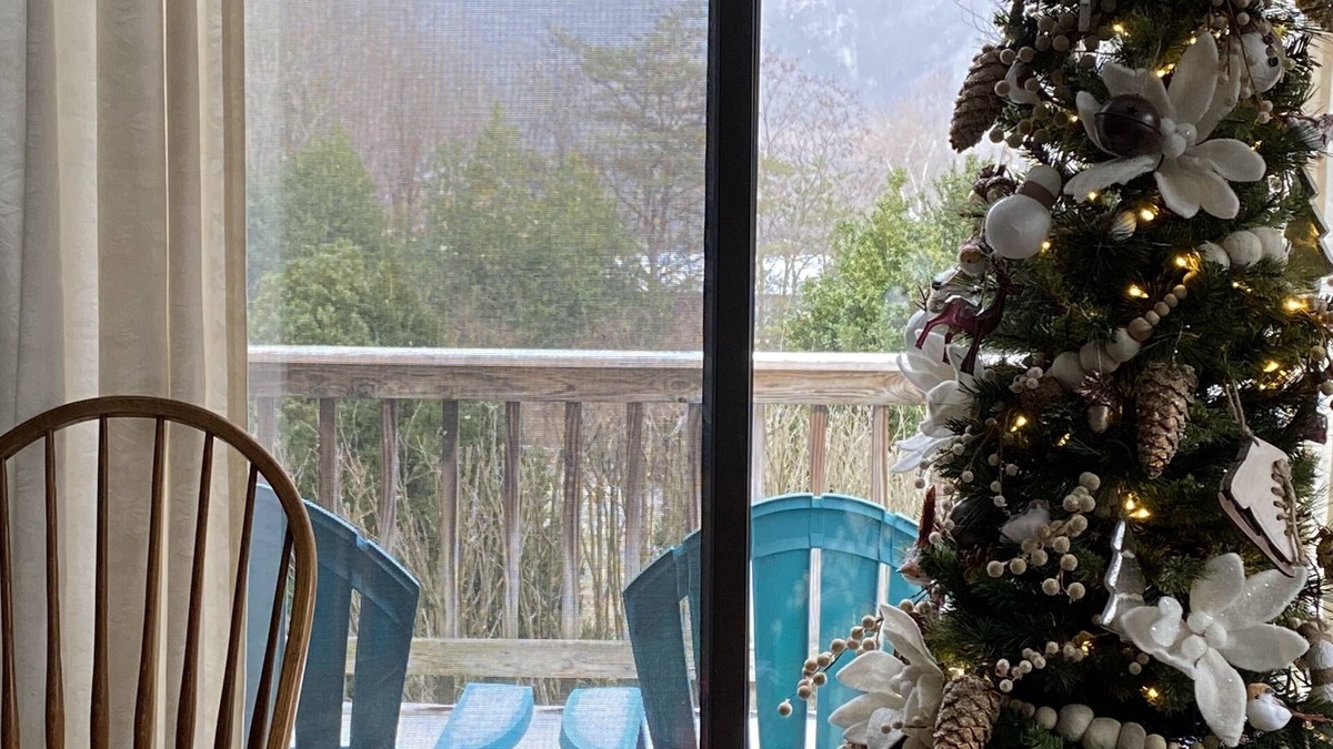 Seneca Rocks House | gaze at Seneca Rocks from living room sofa