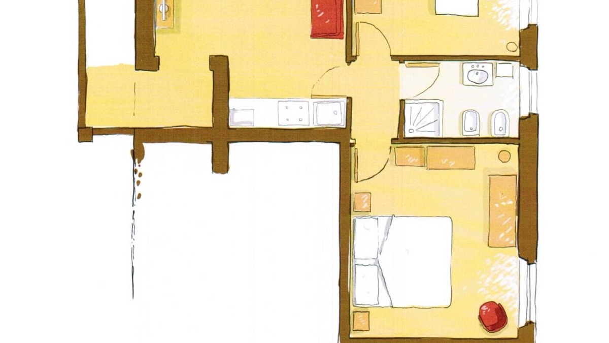Sovicille Apartment | Giallo/Rosso 2 bedroom 1 bathroom apartment